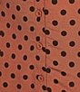 Blu Pepper Polka Dot Button Front Short Sleeve Midi Dress, Color:Brown - Image 3