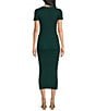 Blu Pepper Ribbed Knit Short Sleeve Midi Dress - Image 2