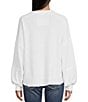 Color:Off White - Image 2 - Ribbed Long Sleeve Henley Knit Top