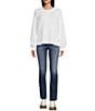 Color:Off White - Image 3 - Ribbed Long Sleeve Henley Knit Top