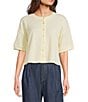 Blu Pepper Short Sleeve Button Front Top Tee - Image 1
