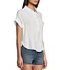 Color:White - Image 3 - Short Sleeve Button Up Top