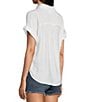 Color:White - Image 4 - Short Sleeve Button Up Top