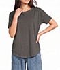 Blu Pepper Short Sleeve Exposed Seam Knit Top - Image 1