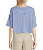 Color:Ice Blue - Image 2 - Short Sleeve Ribbed Knit Top