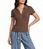 Blu Pepper Short Sleeve Snap Front Knit Top - Image 5