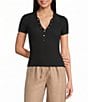 Blu Pepper Short Sleeve Snap Front Knit Top - Image 1
