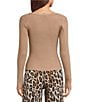 Blu Pepper Square Neck Lace Trim Ribbed Knit Top - Image 2