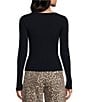 Blu Pepper Square Neck Ruched Side Long Sleeve Top - Image 2