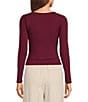 Blu Pepper Square Neck Ruched Side Long Sleeve Top - Image 2