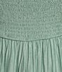 Blu Pepper Square Neck Short Puff Sleeve Pleated Midi Dress, Color:Dusty Mint - Image 4