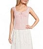 Blu Pepper Square Neck Tie Front Crop Top - Image 1
