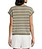Blu Pepper Stripe Boat Neck Drop Shoulder Cap Sleeve Sweater - Image 2