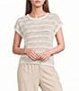 Blu Pepper Stripe Boat Neck Drop Shoulder Short Sleeve Sweater - Image 1