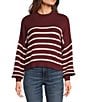 Blu Pepper Stripe Mock Neck Long Sleeve Sweater - Image 6
