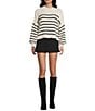 Blu Pepper Stripe Mock Neck Long Sleeve Sweater - Image 3