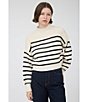 Blu Pepper Stripe Mock Neck Long Sleeve Sweater - Image 5