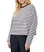 Blu Pepper Striped Boxy Long Sleeve Top - Image 1