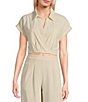 Blu Pepper Striped Collared Short Sleeve Coordinating Top,All Products : American Fashion Style Bags On Sale