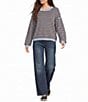 Blu Pepper Striped Long Sleeve Knit Sweater - Image 3