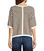 Blu Pepper Striped Short Sleeve Contrast Trim Sweater - Image 2