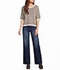 Blu Pepper Striped Short Sleeve Contrast Trim Sweater - Image 3