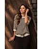 Blu Pepper Striped Short Sleeve Contrast Trim Sweater - Image 5