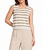 Blu Pepper Striped Tie Back Sleeveless Cropped Sweater - Image 6