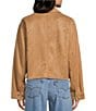 Blu Pepper Suede Collared Button Front Cropped Jacket, Color:Camel - Image 2
