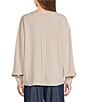 Blu Pepper Textured Exposed Seam Long Balloon Sleeve Knit Top - Image 2
