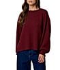 Blu Pepper Textured Exposed Seam Long Balloon Sleeve Knit Top - Image 5