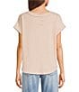 Blu Pepper Textured Rib Knit V-Neck Short Sleeve Top - Image 6
