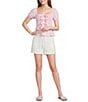 Blu Pepper Tie Front Mid Rise Flat Front Shorts - Image 3