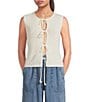 Blu Pepper Tie Front Sleeveless Knit Cardigan - Image 1