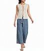 Blu Pepper Tie Front Sleeveless Knit Cardigan - Image 3