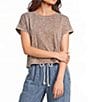 Blu Pepper Washed Boxy Knit Short Sleeve Top - Image 1