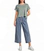 Blu Pepper Washed Boxy Knit Short Sleeve Top - Image 3