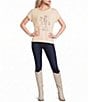 Blu Pepper Western Embroidered Short Sleeve Sweater - Image 3