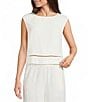 Blu Pepper Woven Sleeveless Ladder Lace Top - Image 1