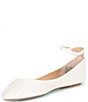 Color:Ivory - Image 4 - Blue by Betsey Johnson Ace Pearl Ankle Strap Ballet Flats