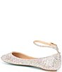 Color:Rhinestone - Image 3 - Blue by Betsey Johnson Ace Rhinestone Ankle Strap Ballet Flats
