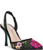 Blue by Betsey Johnson April Mesh Beaded Floral Applique Slingback Pumps - Image 1