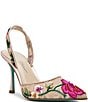 Blue by Betsey Johnson April Mesh Beaded Floral Applique Slingback Pumps - Image 1