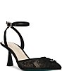 Blue by Betsey Johnson Delia Mesh Embellished Ankle Strap Pumps - Image 1