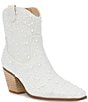 Color:Pearl - Image 1 - Blue by Betsey Johnson Diva Bridal Pearl Embellished Western Booties