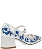 Color:Blue Floral - Image 3 - Blue by Betsey Johnson Ezra Floral Bead Mary Jane Pumps