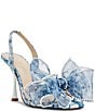 Color:Blue Floral - Image 1 - Blue by Betsey Johnson Fawn Floral Pearl Bow Dress Sandals