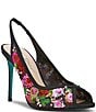 Blue by Betsey Johnson Gerri Beaded Slingback Peep Toe Pumps - Image 1