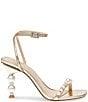 Color:Gold - Image 2 - Blue by Betsey Johnson Jacy Metallic Leather Pearl Heel Dress Sandals