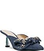 Blue by Betsey Johnson Kena Embellished Bow Denim Dress Mules - Image 1